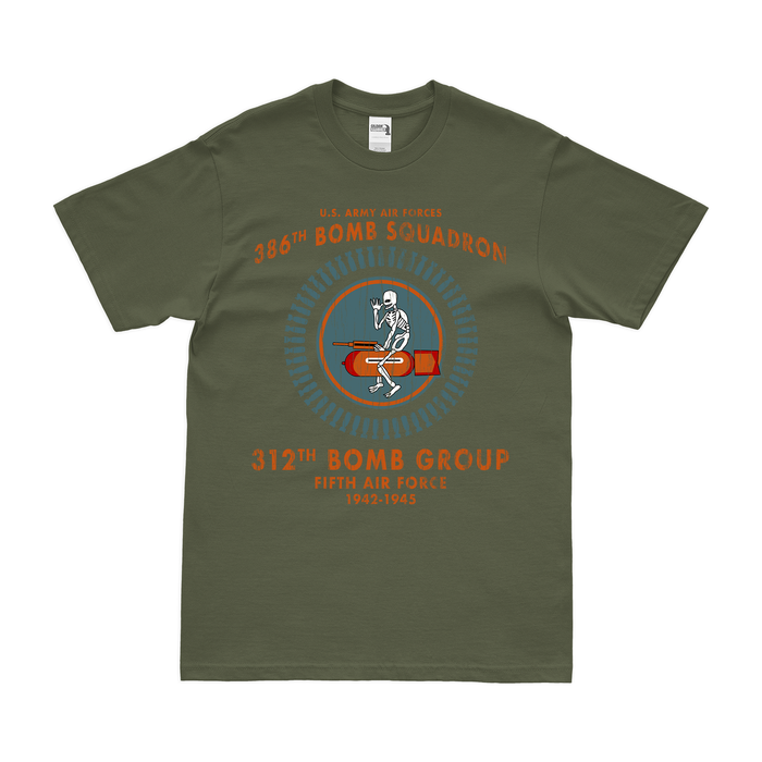 386th Bombardment Squadron WW2 Legacy T-Shirt Tactically Acquired Military Green Distressed Small