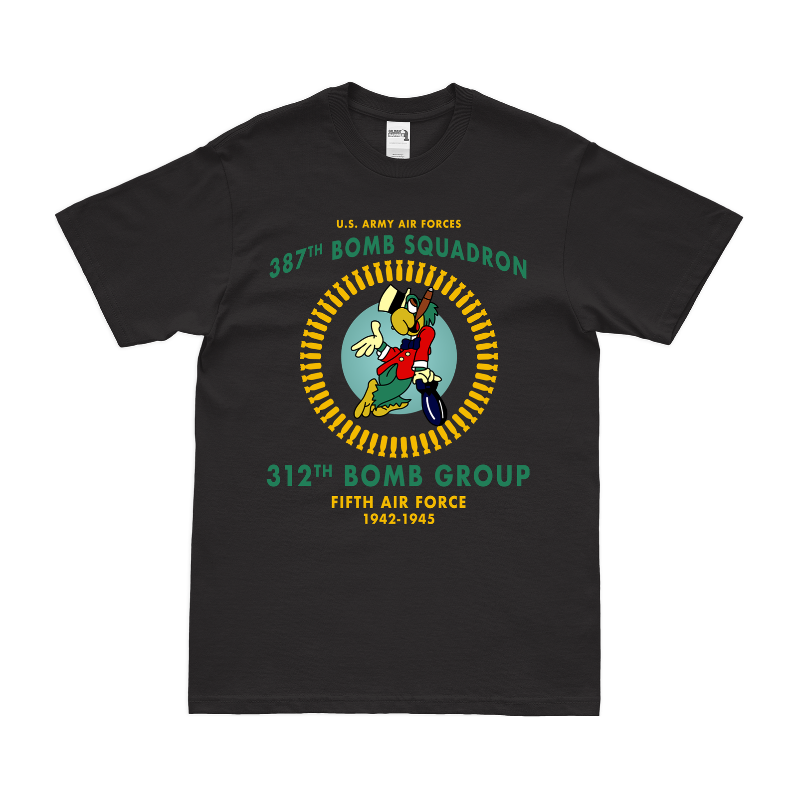 387th Bombardment Squadron WW2 Legacy T-Shirt Tactically Acquired Black Clean Small