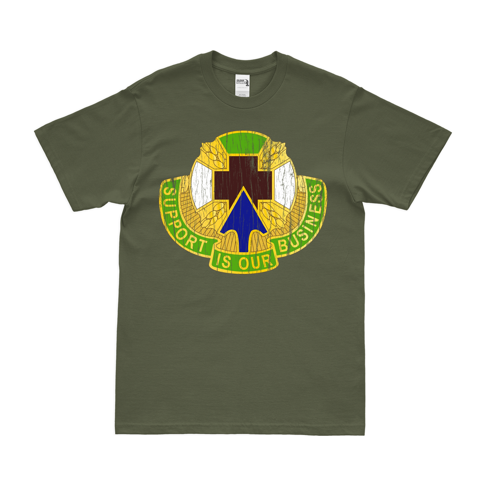 U.S. Army 388th Medical Battalion T-Shirt Tactically Acquired Military Green Distressed Small