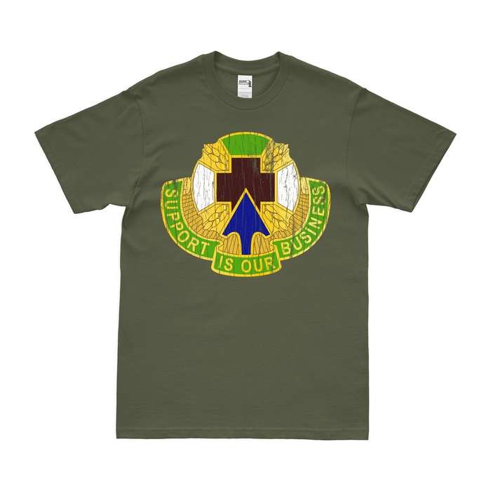 U.S. Army 388th Medical Battalion T-Shirt Tactically Acquired Military Green Distressed Small