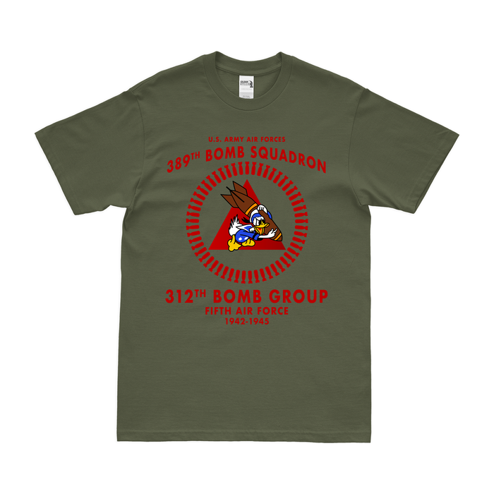 389th Bombardment Squadron WW2 Legacy T-Shirt Tactically Acquired Military Green Clean Small