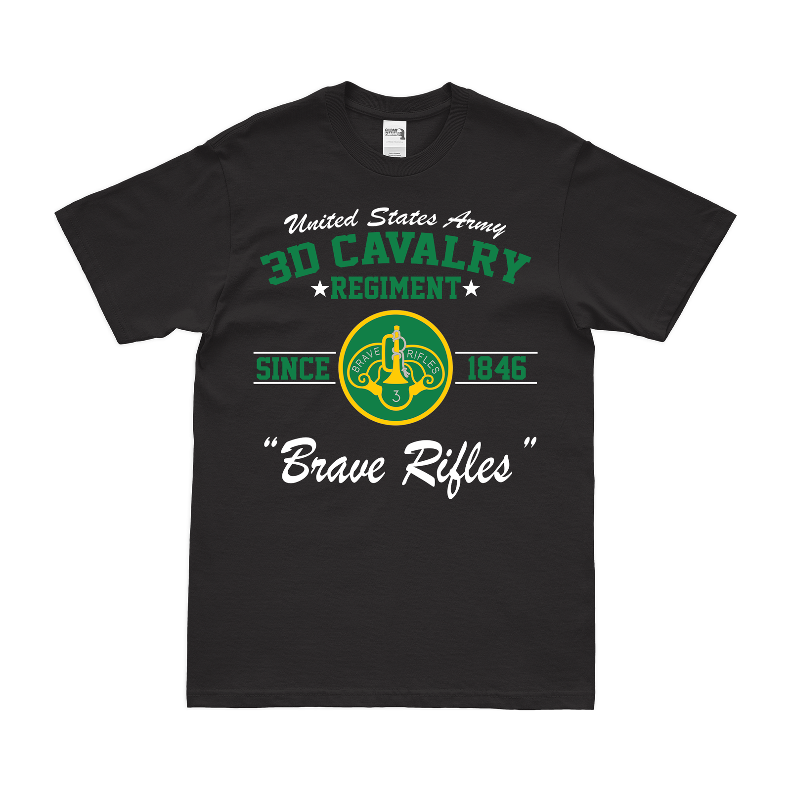 3d Cavalry Regiment Since 1846 T-Shirt Tactically Acquired Black Clean Small
