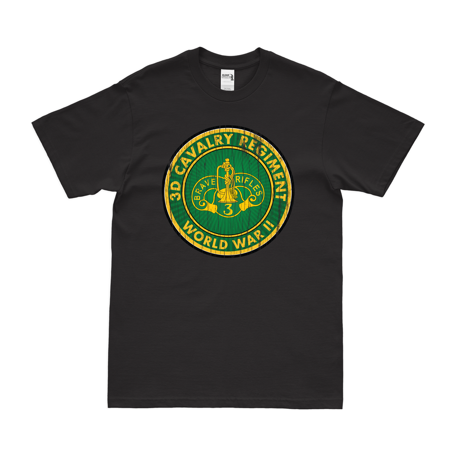 3d Cavalry Regiment World War II Tribute T-Shirt Tactically Acquired Black Distressed Small