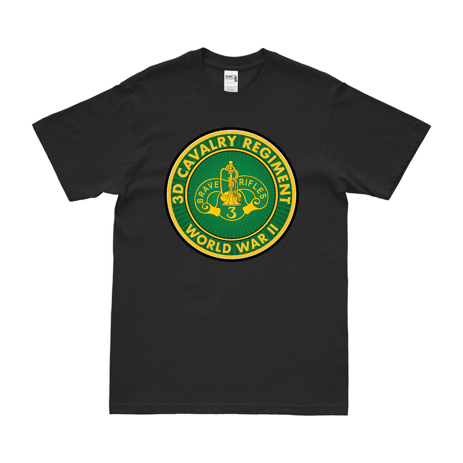 3d Cavalry Regiment World War II Tribute T-Shirt Tactically Acquired Black Clean Small