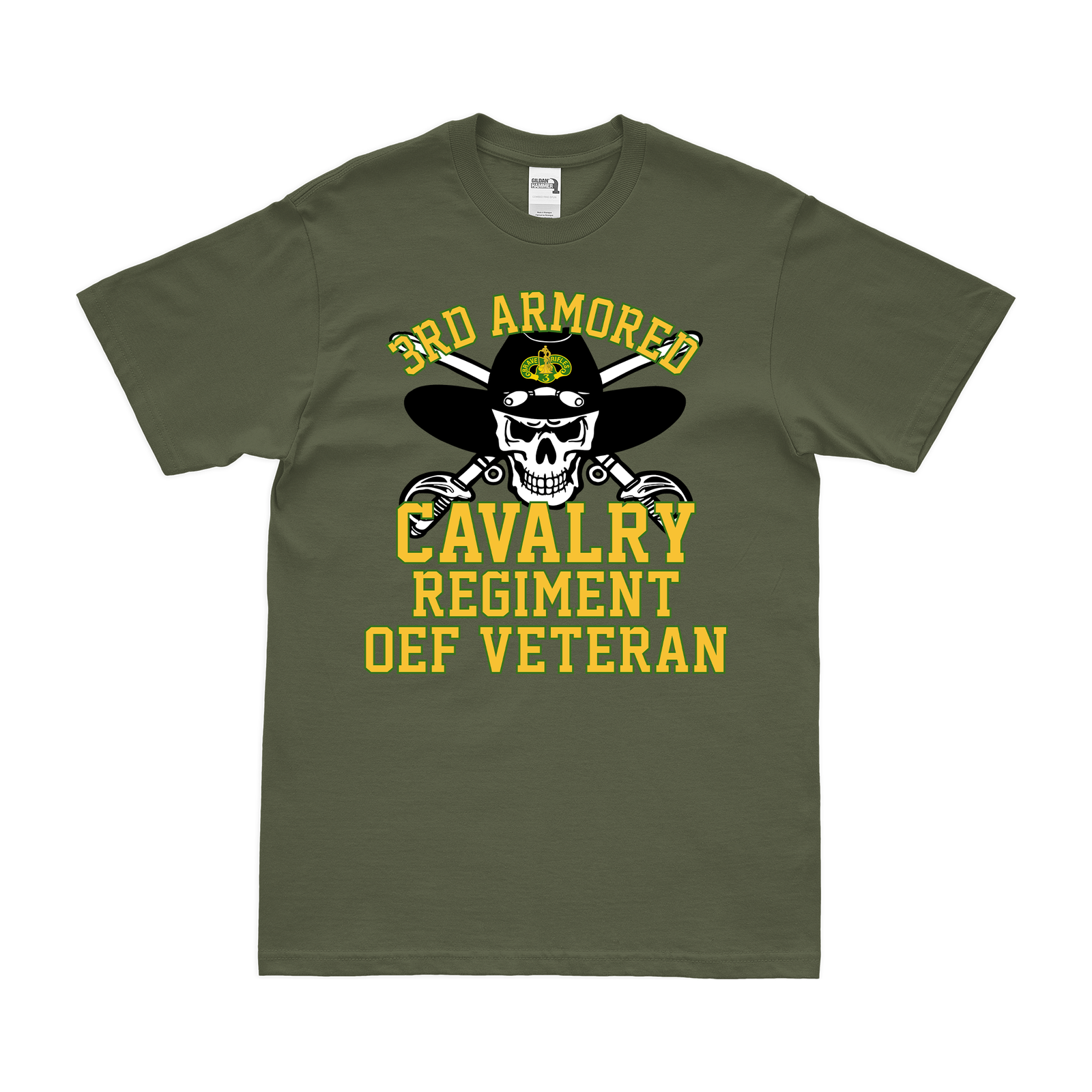3d Armored Cavalry Regiment (3rd ACR) OEF Veteran T-Shirt Tactically Acquired Military Green Clean Small