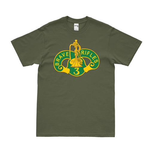 3d Cavalry Regiment DUI Logo T-Shirt Tactically Acquired Military Green Clean Small