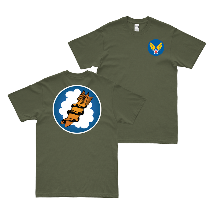 Double-Sided 3rd Bomb Squadron WW2 AAF T-Shirt Tactically Acquired Military Green Clean Small