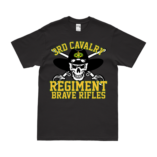 3d Cavalry Regiment Brave Rifles Motto Skull T-Shirt Tactically Acquired Black Clean Small