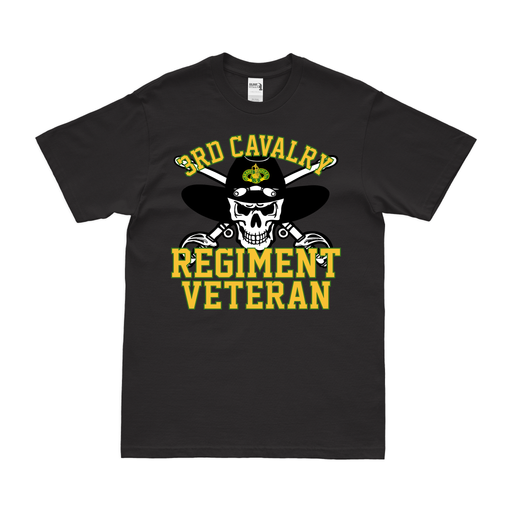 3d Cavalry Regiment Veteran T-Shirt Tactically Acquired Black Clean Small