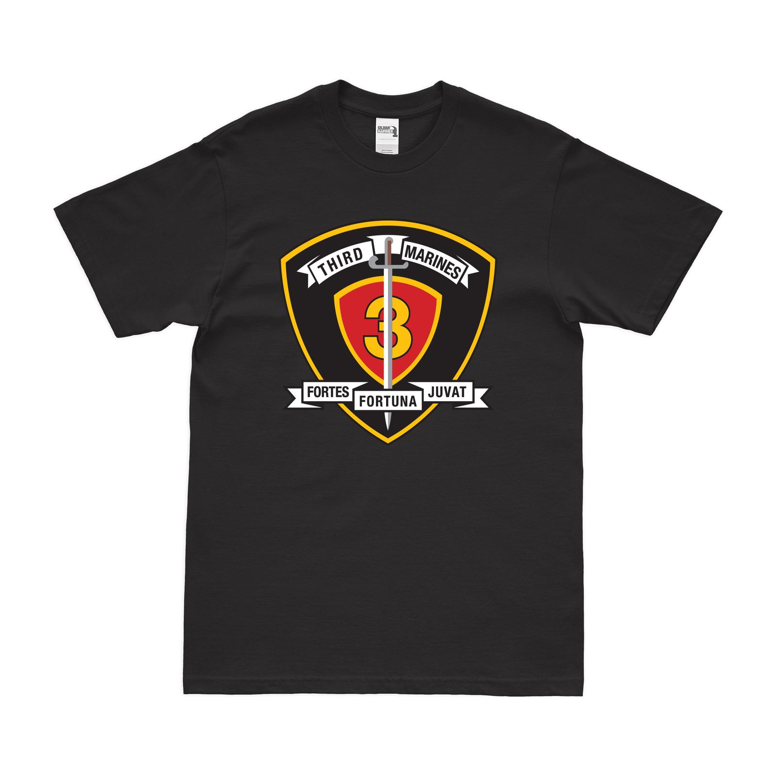 3rd Marine Regiment Unit Emblem T-Shirt Tactically Acquired Black Clean Small