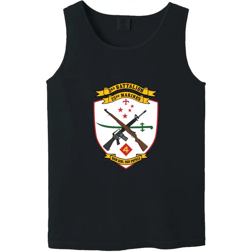 3rd Battalion, 23rd Marines (3/23) Unit Logo Emblem Tank Top Tactically Acquired Small Black 