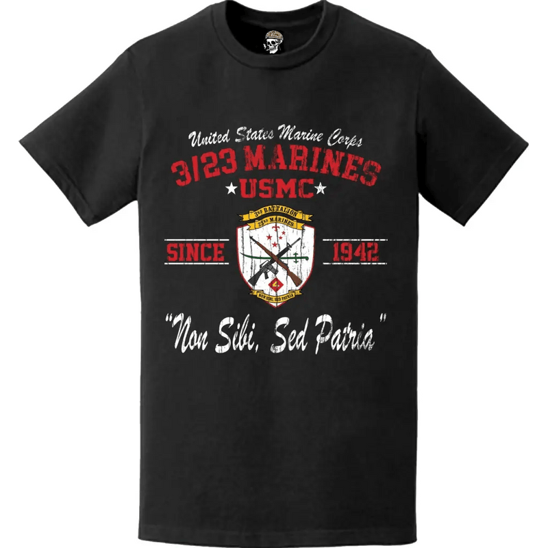 3rd Battalion 23rd Marines Since 1942 USMC Unit Legacy Distressed T-Shirt