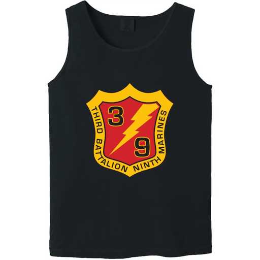 3rd Battalion, 9th Marines (3/9) Unit Logo Emblem Tank Top Tactically Acquired Small Black 