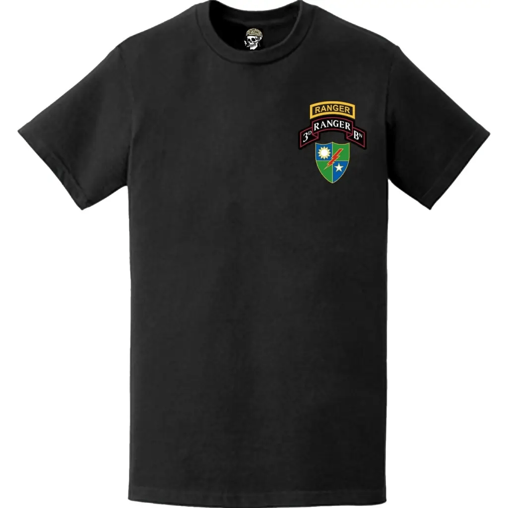 3rd Ranger Battalion Scroll Left Chest T-Shirt Tactically Acquired   