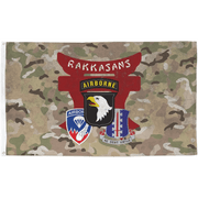 U.S. Army 187th Airborne Infantry "Rakkasans" OCP Camo Indoor Wall Flag Tactically Acquired   