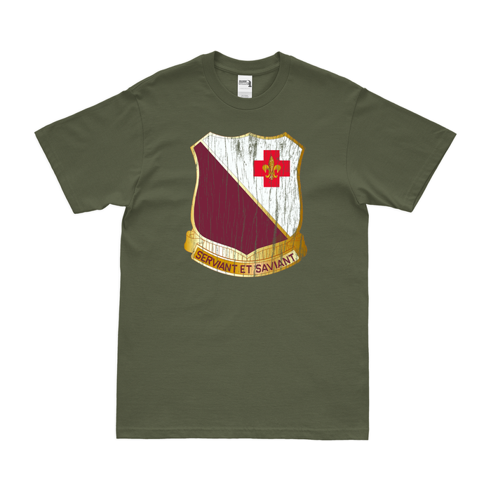U.S. Army 40th Medical Battalion T-Shirt Tactically Acquired Military Green Distressed Small