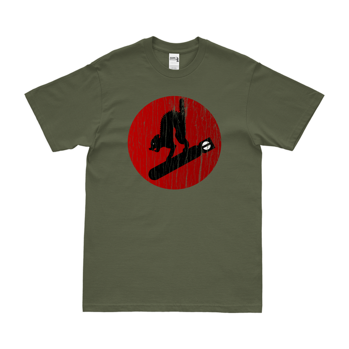 413th Bombardment Squadron WW2 USAAF T-Shirt Tactically Acquired Military Green Distressed Small