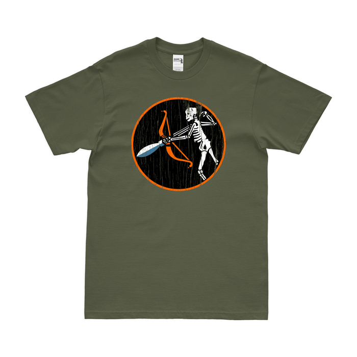 416th Bombardment Squadron Logo T-Shirt Tactically Acquired Military Green Distressed Small