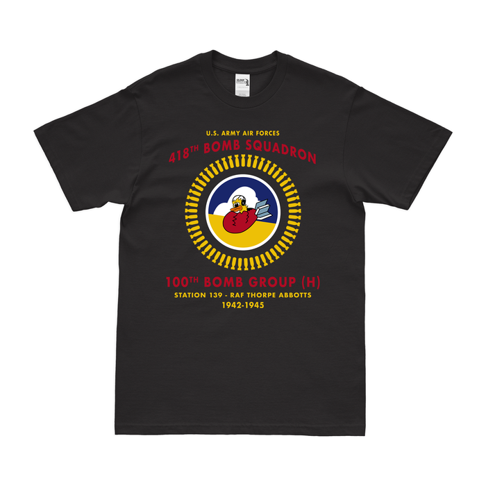 418th Bomb Squadron Since 1942 Legacy T-Shirt Tactically Acquired Black Clean Small