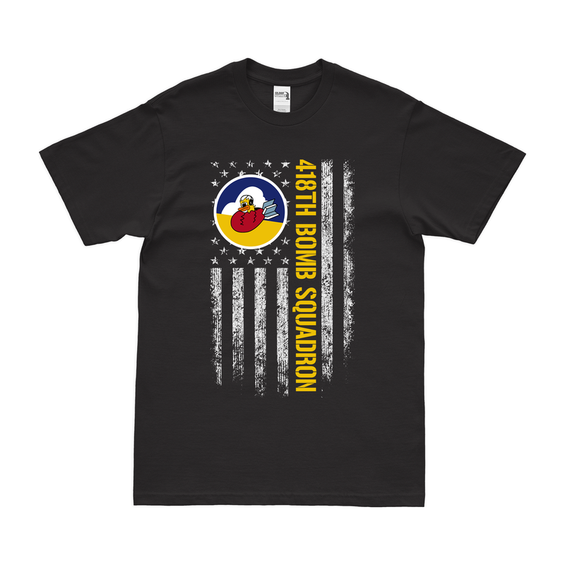 418th Bomb Squadron American Flag T-Shirt