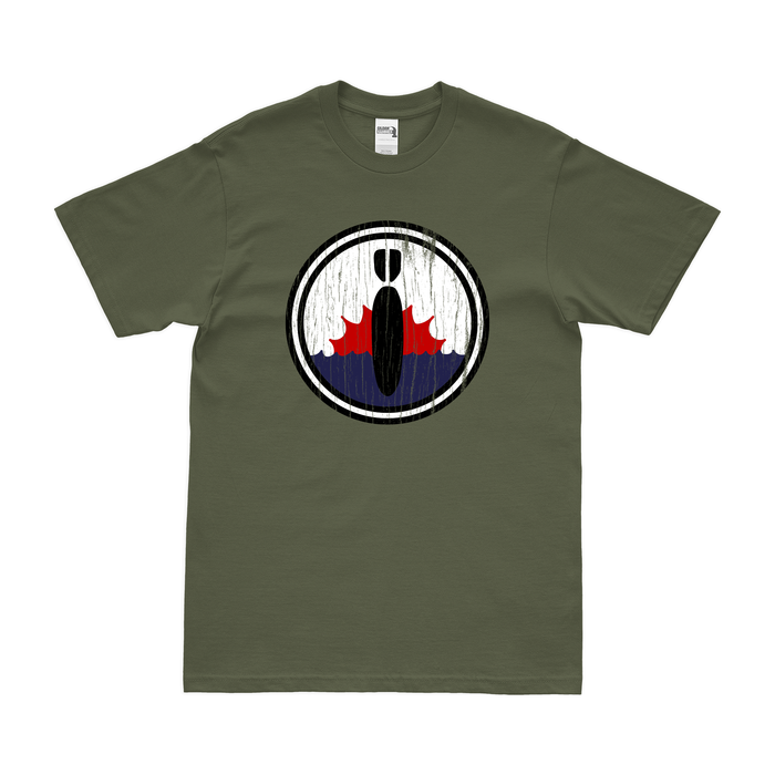 424th Bombardment Squadron WW2 AAF T-Shirt Tactically Acquired Military Green Distressed Small