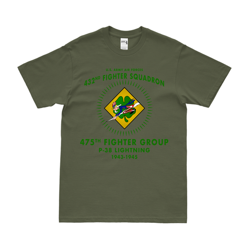 432nd Fighter Squadron WW2 Legacy T-Shirt Tactically Acquired Military Green Clean Small