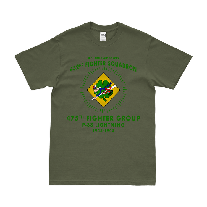 432nd Fighter Squadron WW2 Legacy T-Shirt Tactically Acquired Military Green Clean Small