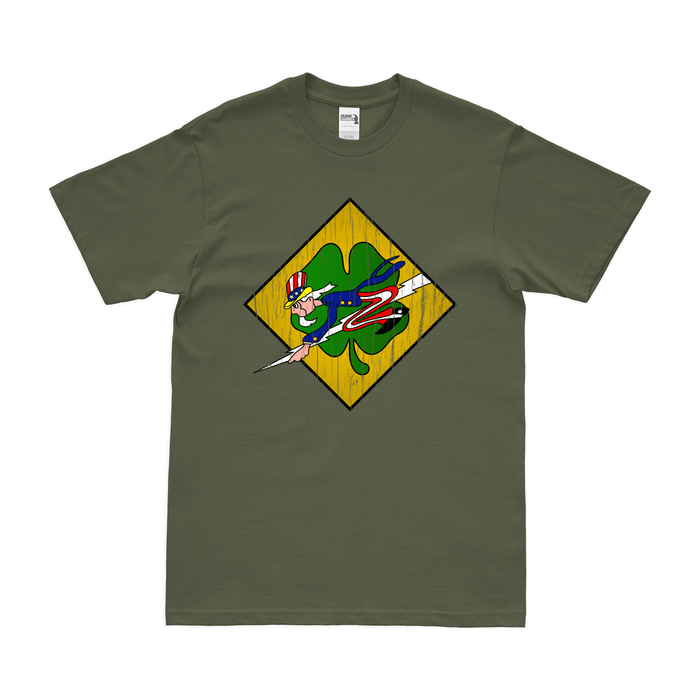 432nd Fighter Squadron WW2 Logo T-Shirt Tactically Acquired Military Green Distressed Small