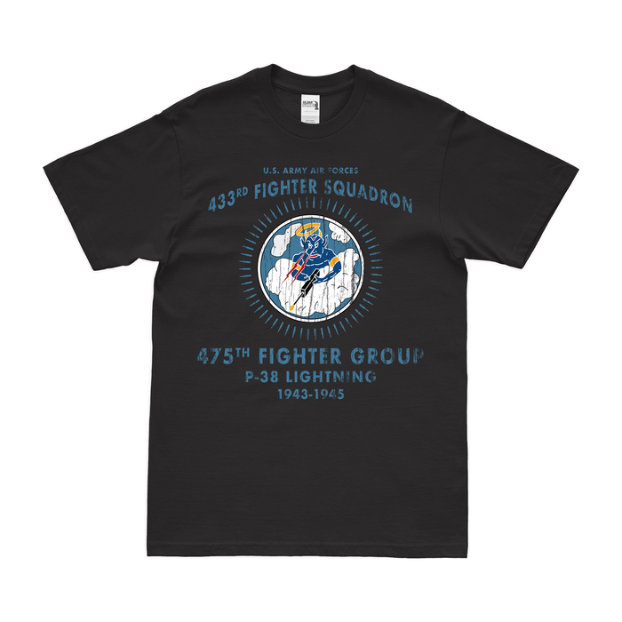 433rd Fighter Squadron WW2 Legacy T-Shirt Tactically Acquired Black Distressed Small