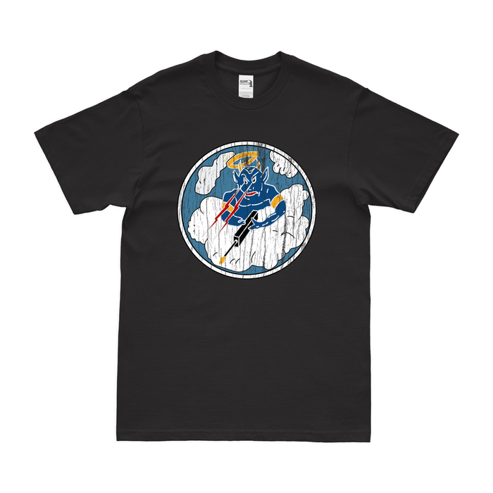 433rd Fighter Squadron WW2 Logo T-Shirt Tactically Acquired Black Distressed Small