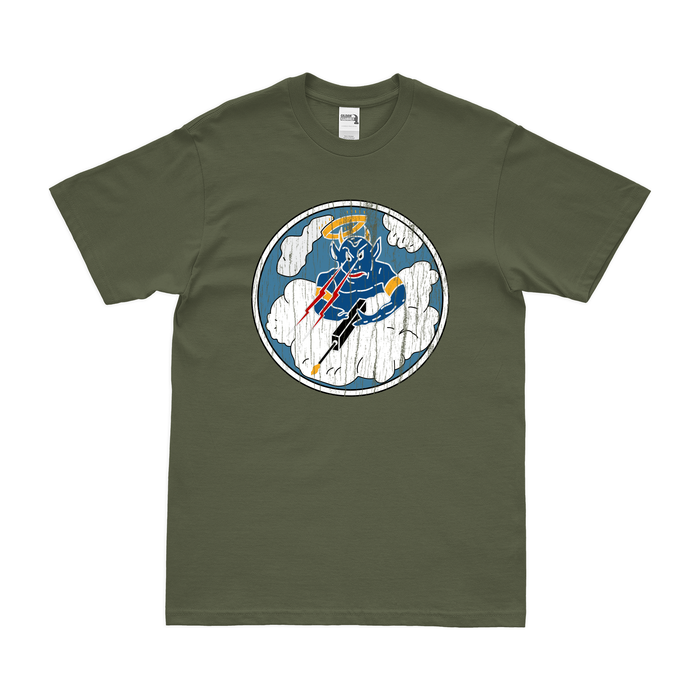 433rd Fighter Squadron WW2 Logo T-Shirt Tactically Acquired Military Green Distressed Small