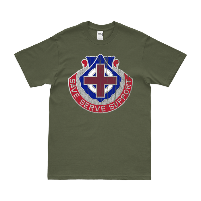 U.S. Army 435th Medical Battalion T-Shirt Tactically Acquired Military Green Distressed Small