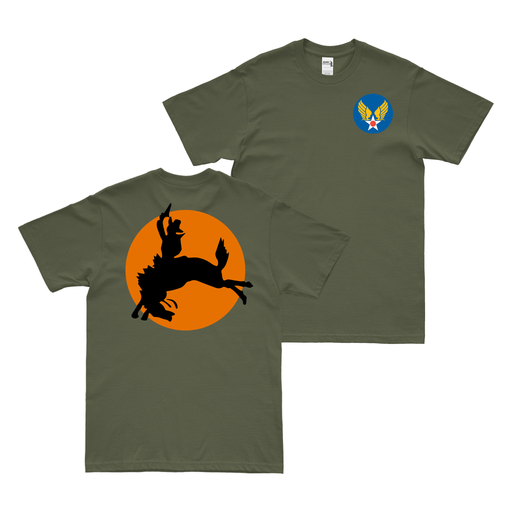 Double-Sided 436th Bomb Squadron WW2 AAF T-Shirt Tactically Acquired Military Green Clean Small