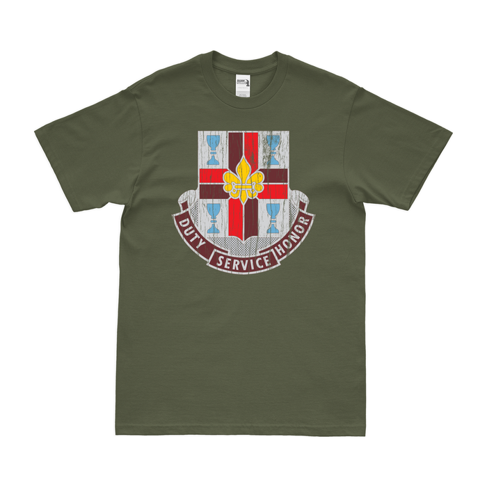 U.S. Army 439th Medical Battalion T-Shirt Tactically Acquired Military Green Distressed Small