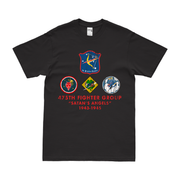 475th Fighter Group WW2 Squadron Legacy T-Shirt Tactically Acquired Black Distressed Small