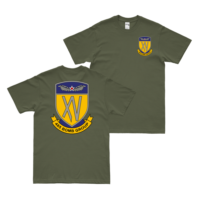 Double-Sided 485th Bomb Group Emblem T-Shirt Tactically Acquired Military Green Small 