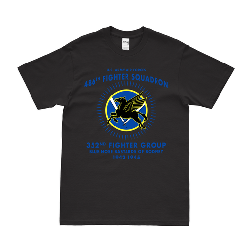 486th Fighter Squadron WW2 Legacy T-Shirt Tactically Acquired Black Clean Small