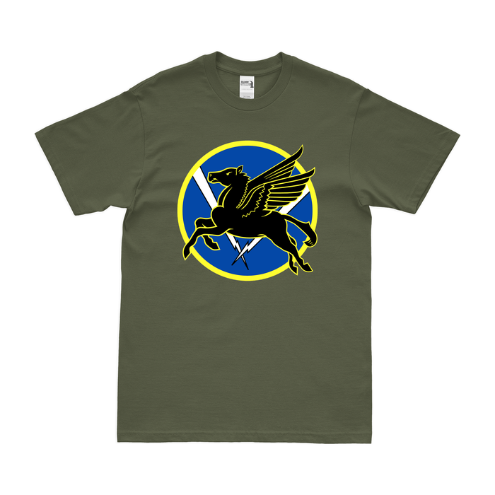 486th Fighter Squadron WW2 Logo T-Shirt Tactically Acquired Military Green Clean Small