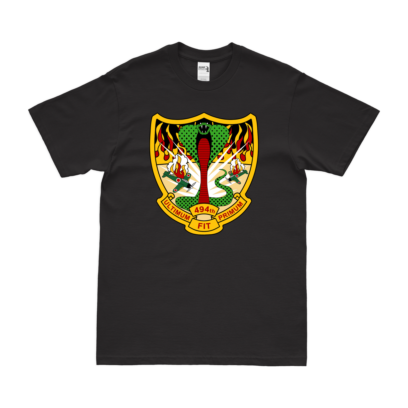 494th Bomb Group 'Kelley's Kobras' T-Shirt Tactically Acquired Black Clean Small