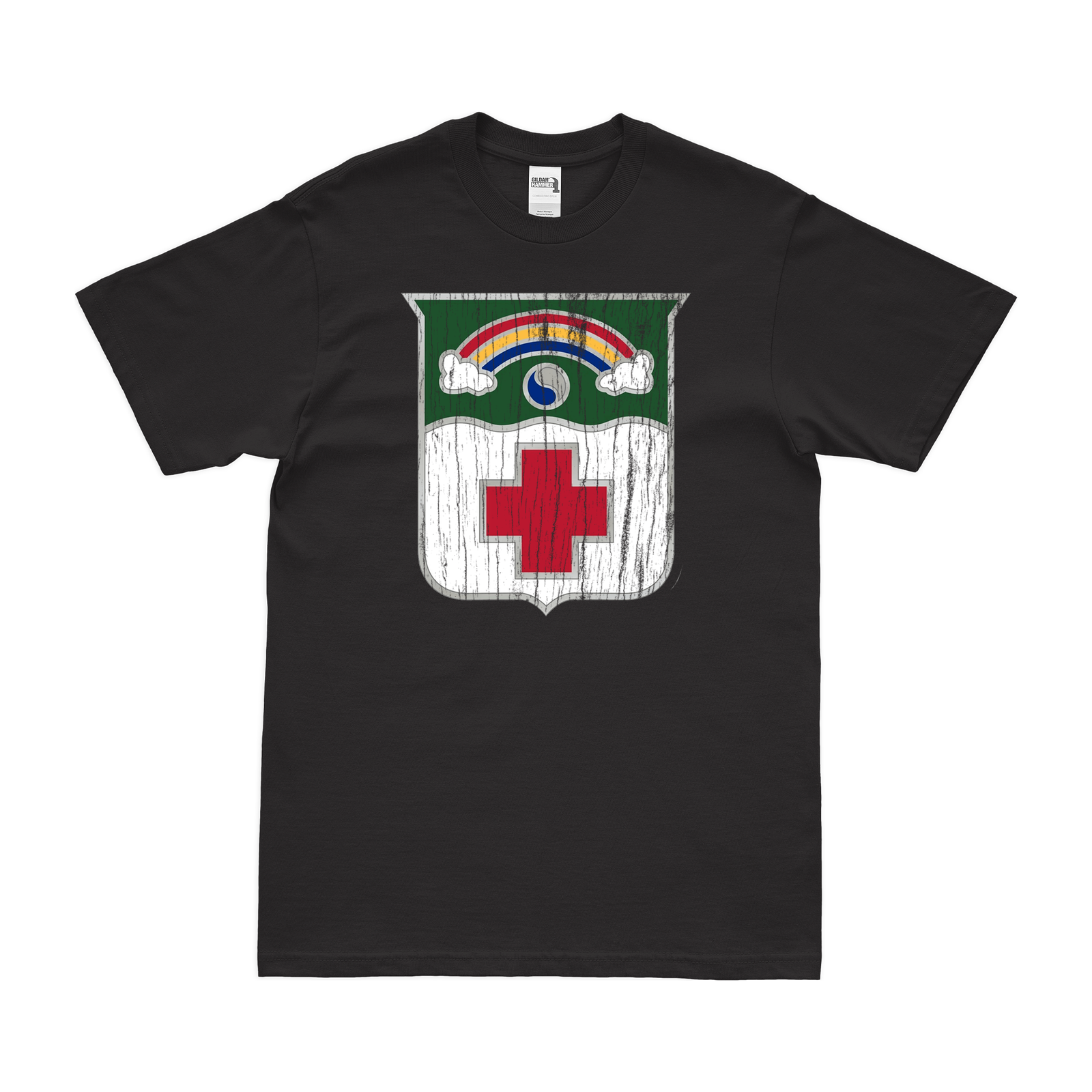 U.S. Army 50th Medical Battalion T-Shirt Tactically Acquired Black Distressed Small