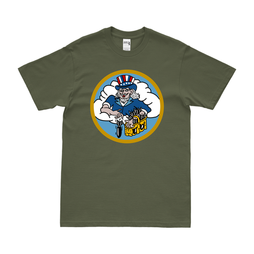 524th Bombardment Squadron WW2 Emblem T-Shirt Tactically Acquired Military Green Clean Small