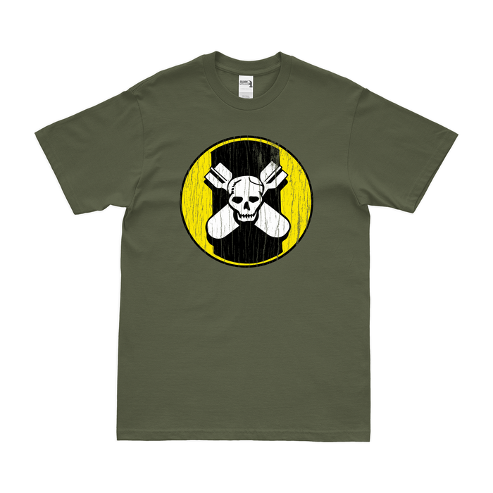 527th Bombardment Squadron WW2 USAAF T-Shirt Tactically Acquired Military Green Distressed Small