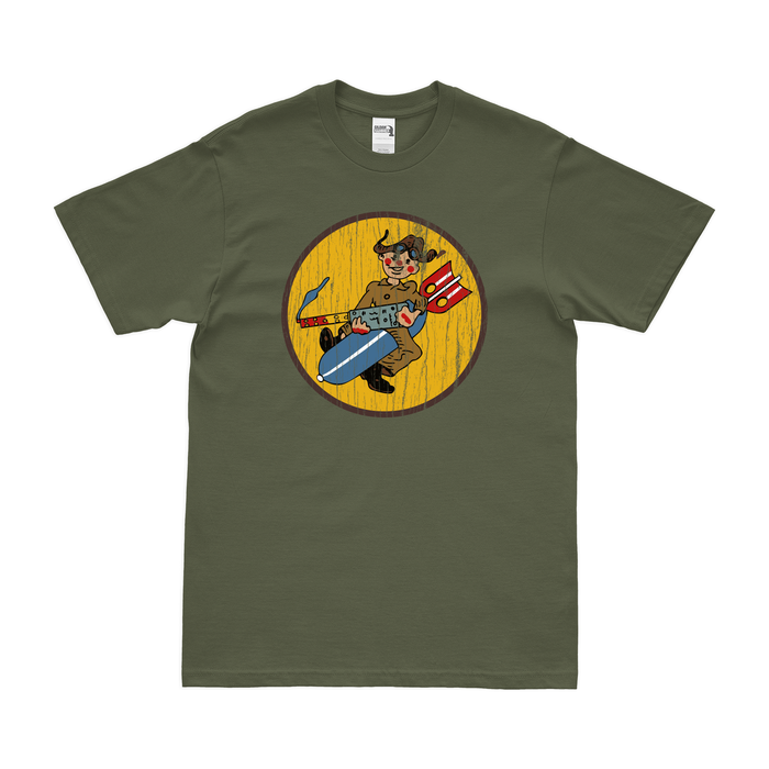 528th Bombardment Squadron WW2 USAAF T-Shirt Tactically Acquired Military Green Distressed Small