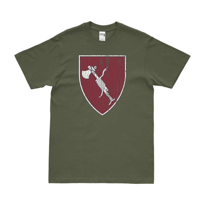 U.S. Army 52nd Medical Battalion T-Shirt Tactically Acquired Military Green Distressed Small