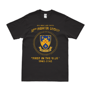 57th Fighter Group WW2 Legacy T-Shirt Tactically Acquired Black Distressed Small