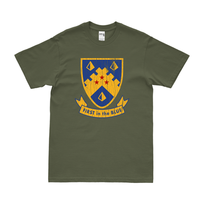 57th Fighter Group WW2 Logo T-Shirt Tactically Acquired Military Green Distressed Small