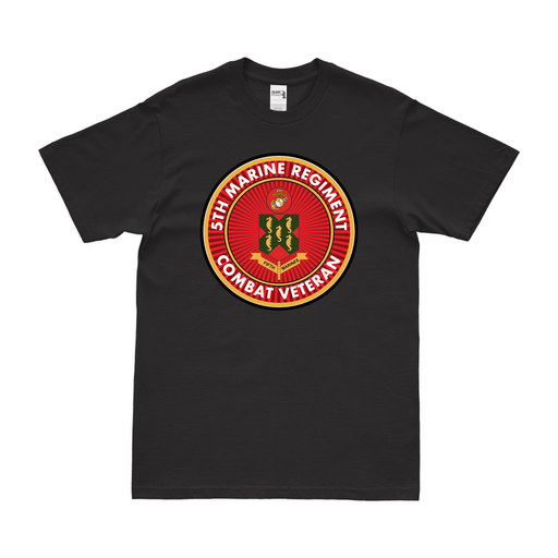 5th Marine Regiment Combat Veteran T-Shirt Tactically Acquired Black Clean Small