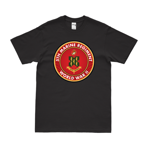 5th Marine Regiment WWII Legacy T-Shirt Tactically Acquired Black Clean Small