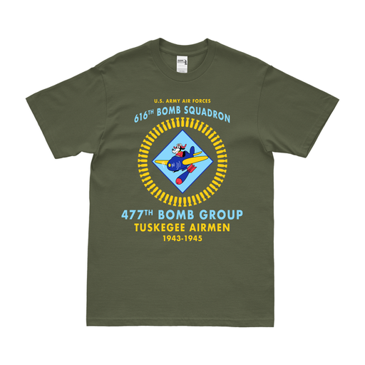 616th Bomb Squadron Tuskegee Airmen WW2 Legacy T-Shirt Tactically Acquired Military Green Clean Small