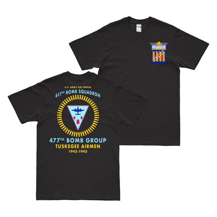 Double-Sided 617th Bomb Squadron WW2 Legacy T-Shirt Tactically Acquired Black Small 